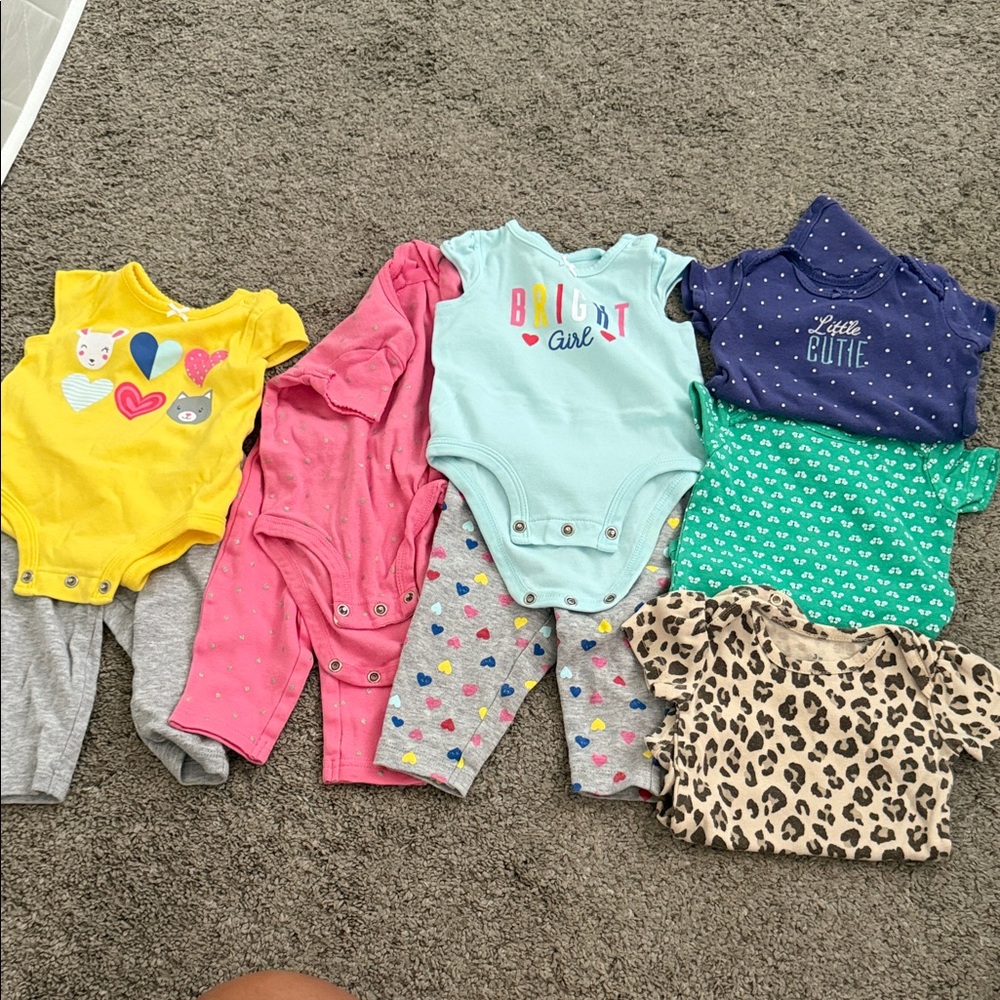 Colorful Baby Onesies and Pants Set